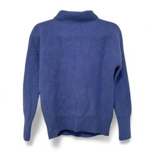 Vince Plush Boiled Cashmere Funnel Neck Sweater Blue Size XS